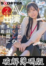 宣伝部 松永あかり 2度目のAV出演 はじめて尽くしの5日間に密着！ こっそり露出 主観フェラ ローションプレイ 玩具オナニー 3P (破解薄碼版)